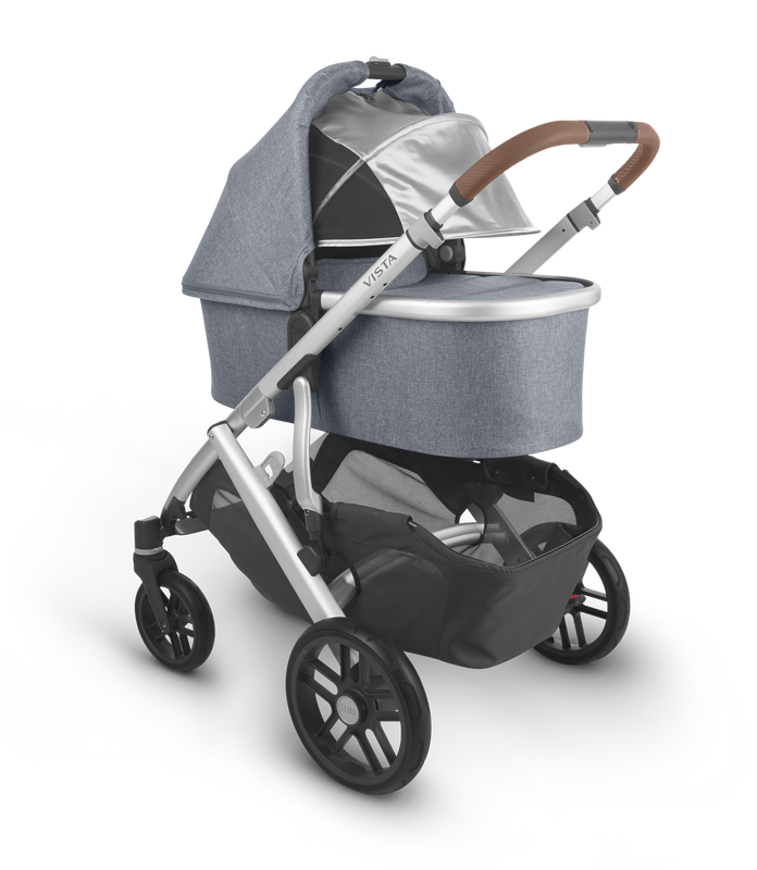 UPPAbaby Vista V2 Gregory Blue Melange Silver Frame Saddle