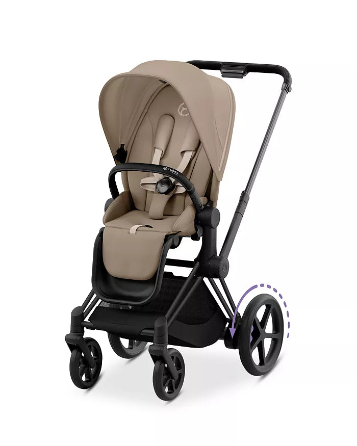 Cybex e-PRIAM Smart Stroller Matte Black/Cozy Beige – Galt Baby