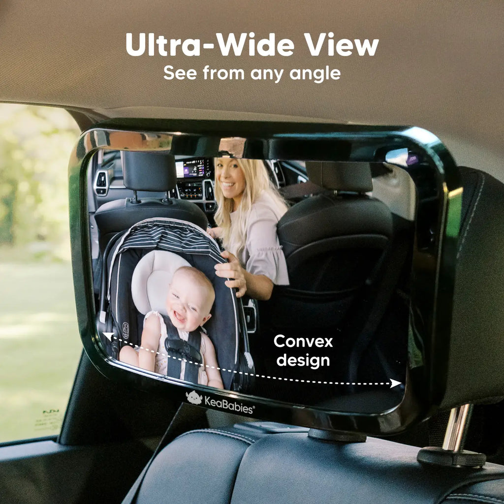 KeaBabies Baby Car Seat Mirror (Large, Sleek Black) Kea Babies
