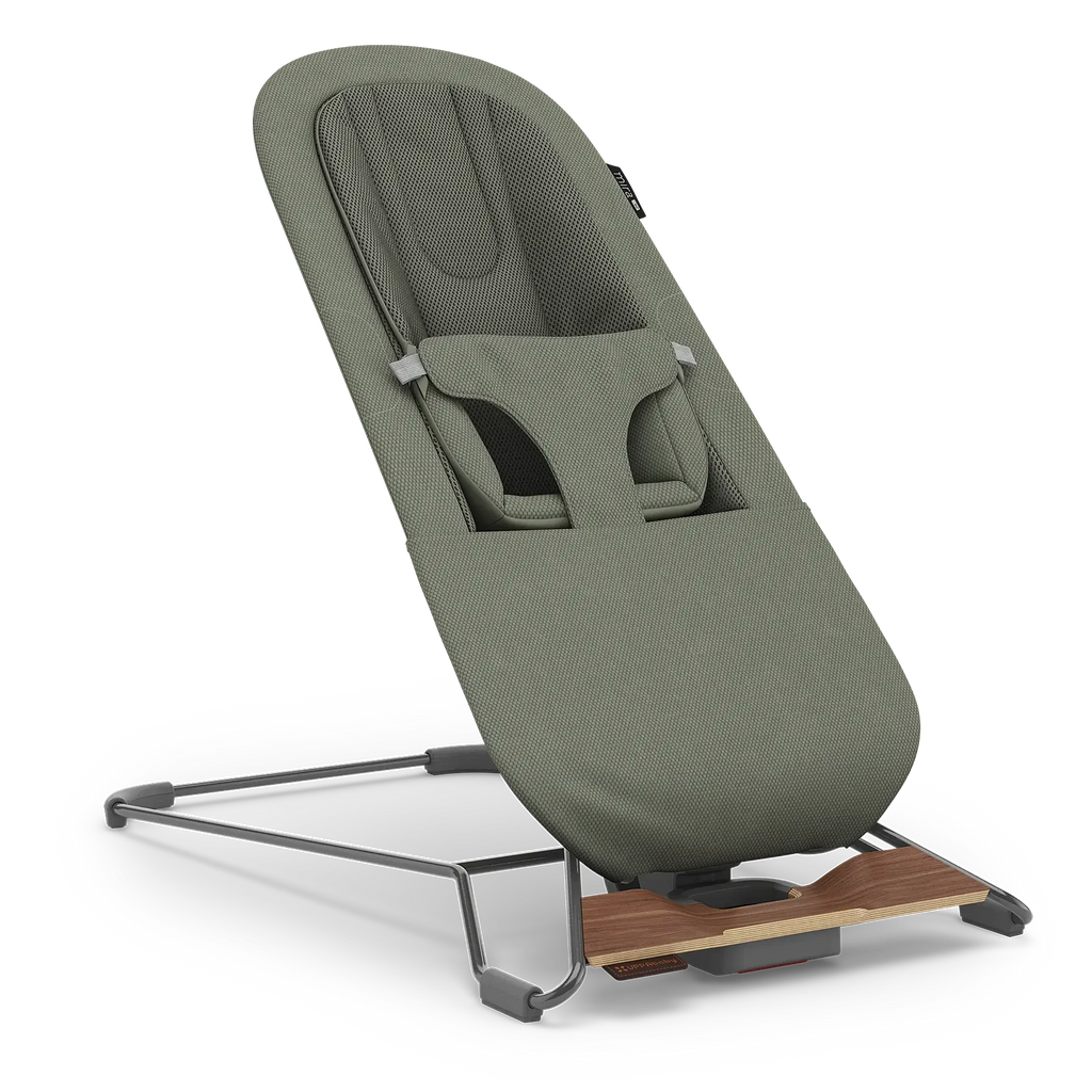 UPPAbaby Mira V2 Mira 3-in-1 Bouncer - Maddie (Green Soft Knit/Grey Frame/Walnut Wood) UPPAbaby