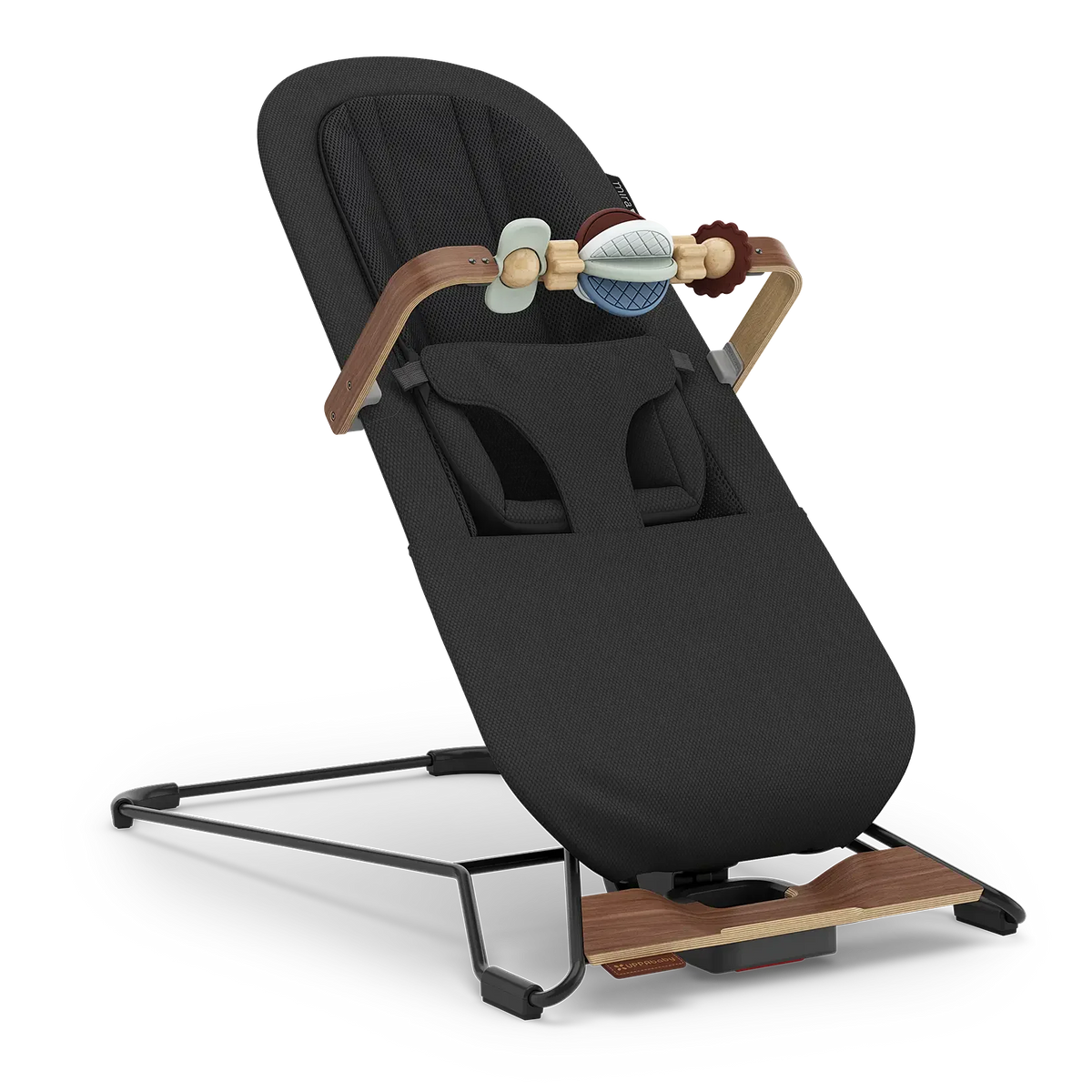 UPPAbaby Mira V2 Mira 3-in-1 Bouncer - Mason (Black Soft Knit/Black Frame/Walnut Wood) UPPAbaby