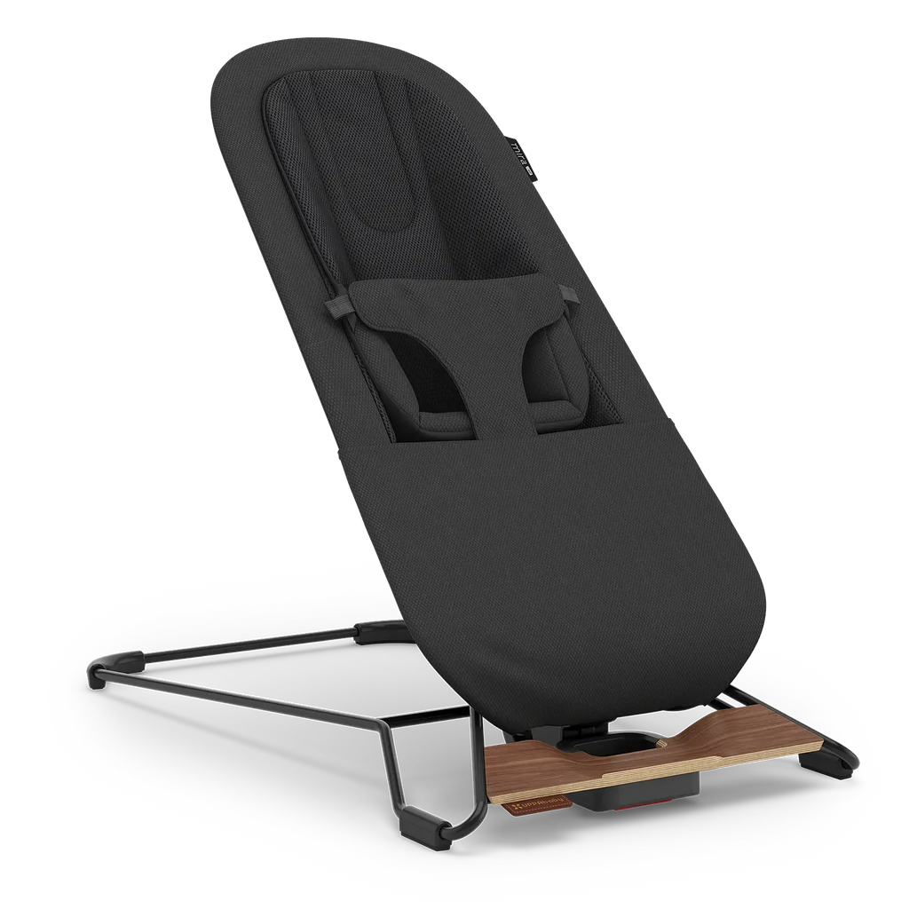 UPPAbaby Mira V2 Mira 3-in-1 Bouncer - Mason (Black Soft Knit/Black Frame/Walnut Wood) UPPAbaby