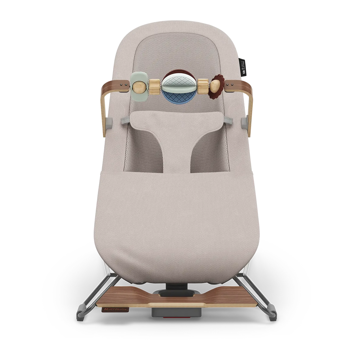 UPPAbaby Mira V2 3-in-1 Bouncer - Townsend (Beige Soft Knit/Grey Frame/Walnut Wood) UPPAbaby