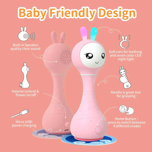 alilo Smarty Bunny Rattle - Pink Alilo
