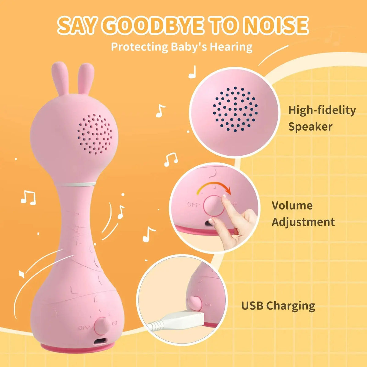 alilo Smarty Bunny Rattle - Pink Alilo