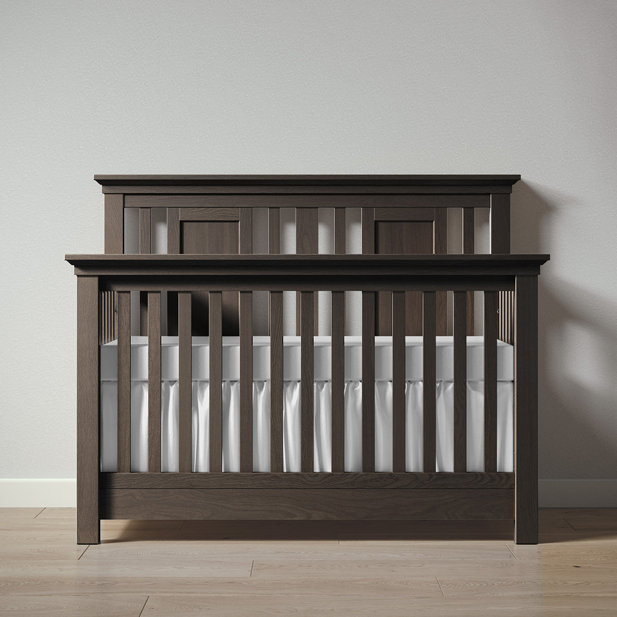Romina Furniture Karisma Open Back Convertible Crib - Aqua Gray Romina Furniture