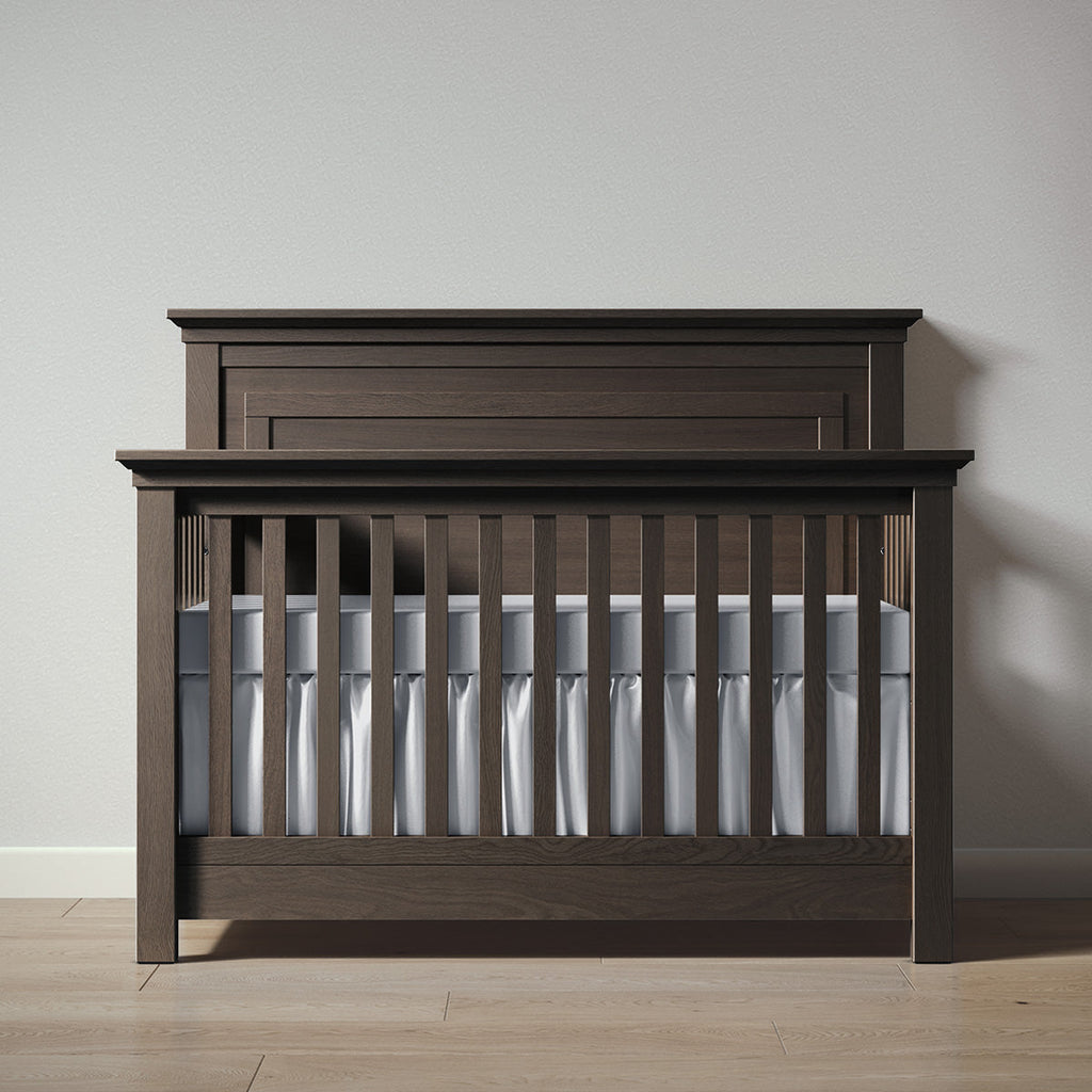 Romina Furniture Karisma Solid Back Convertible Crib - Aqua Gray Romina Furniture