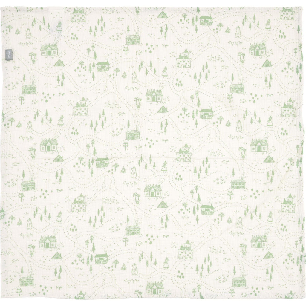Stokke Sleepi Mini Fitted Sheet V3 - Sage Green Map Stokke