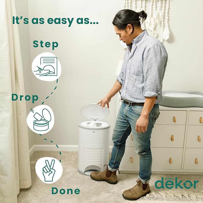 Diaper Dekor Eko Plus Diaper Pail - White Regal Lager