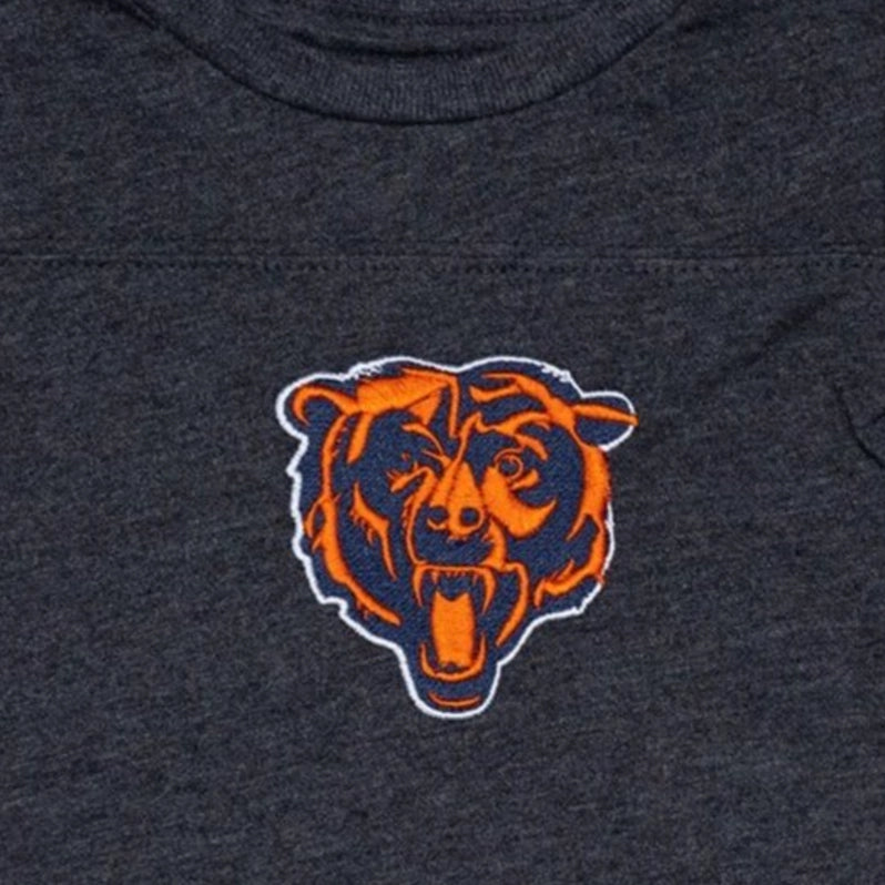 Chicago Bears Inspired Onesie, Striped Sleeve 6-12 Galt Baby