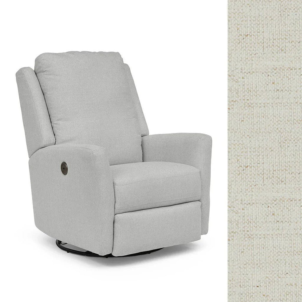 Storytime by Best Chairs Heatherly Swivel Glider Recliner - Snow (28567) Best Chairs