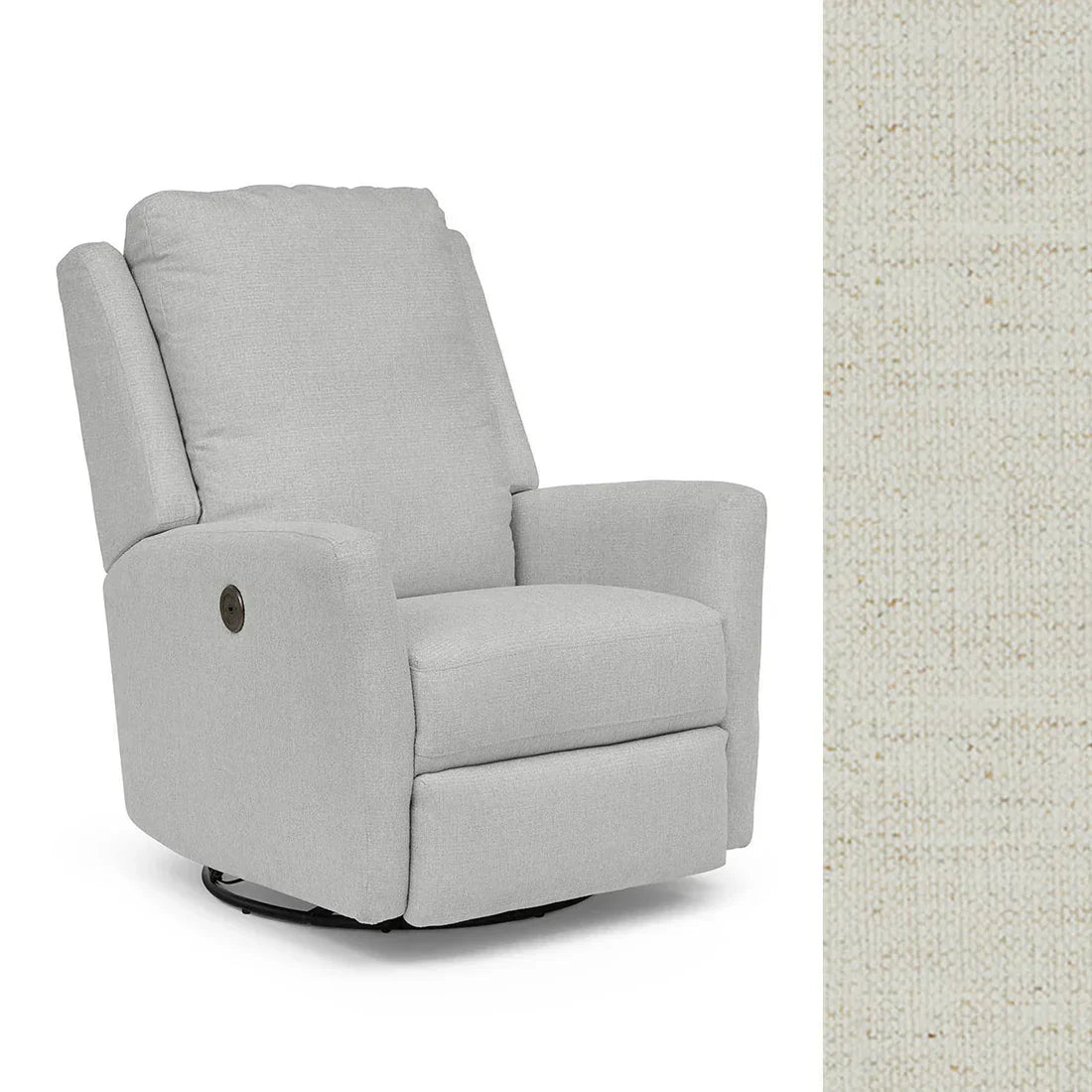 Storytime by Best Chairs Heatherly Swivel Glider Recliner - Snow (28567) Best Chairs