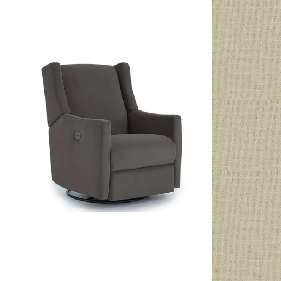 Storytime by Best Chairs Lillian Power Swivel Glider Recliner - Eggshell (28569) Best Chairs