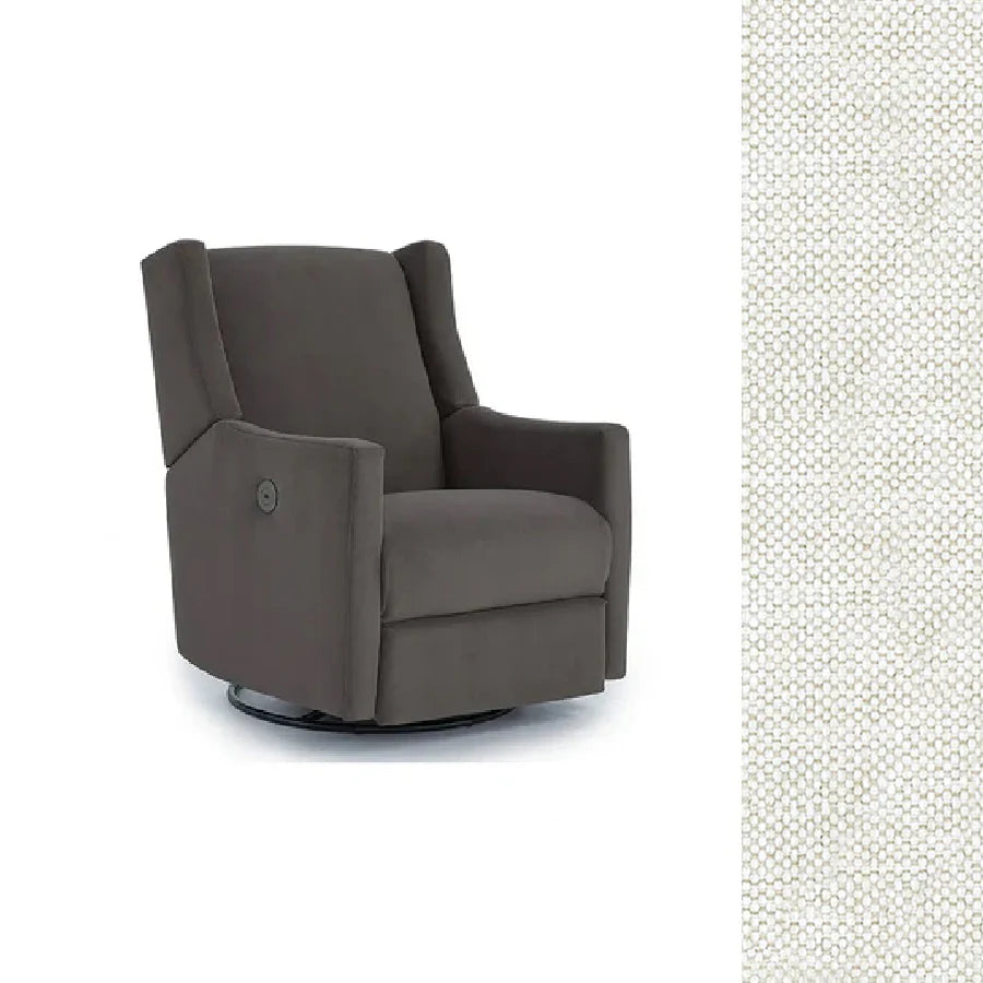 Storytime by Best Chairs Lillian Power Swivel Glider Recliner - Snow (21557) Best Chairs