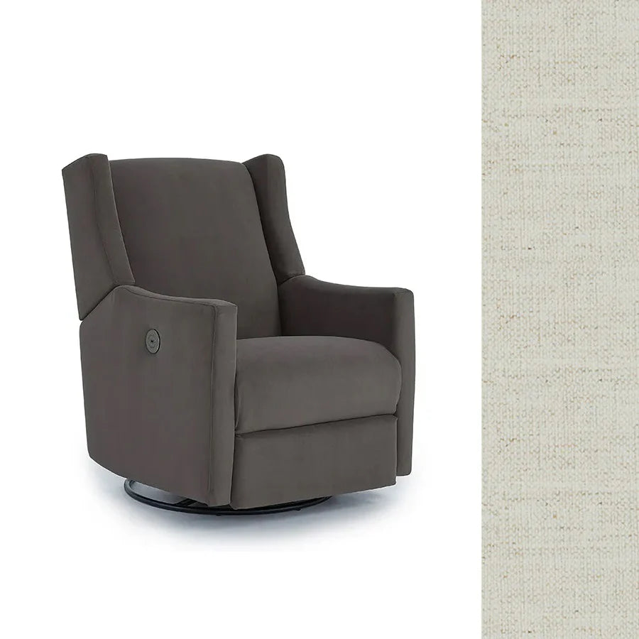 Storytime by Best Chairs Lillian Power Swivel Glider Recliner - Snow (28567) Best Chairs