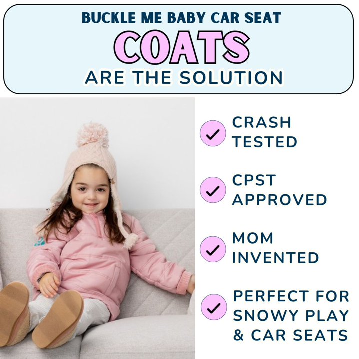 Buckle Me Baby Toasty Car Seat Coat - Cotton Candy Crush/Light Pink Buckle Me Baby