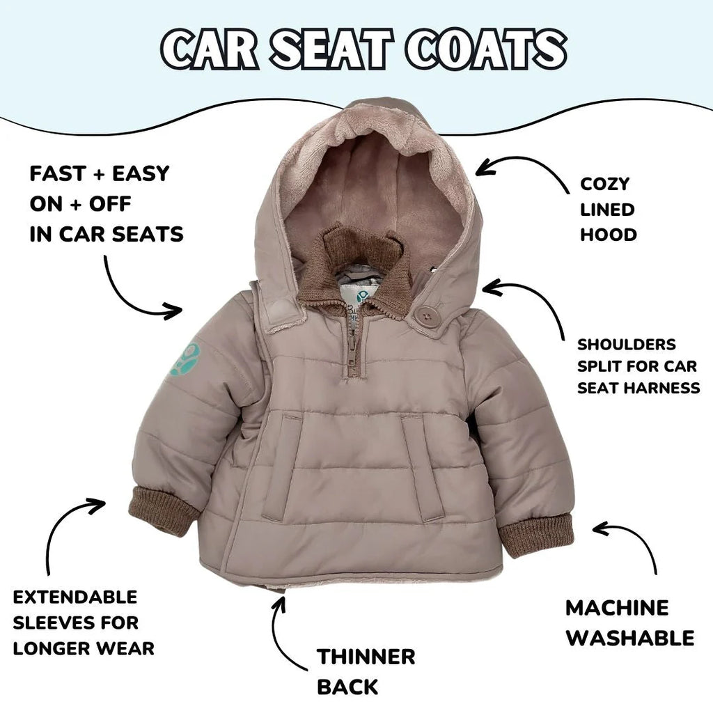 Buckle Me Baby Toastiest Car Seat Coat - Ready to Roar/Grey (24M) Buckle Me Baby