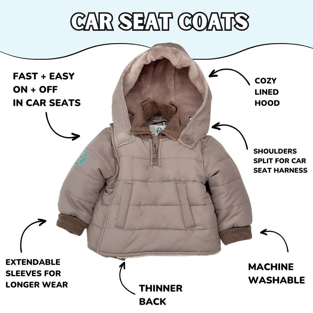 Buckle Me Baby Toastiest Car Seat Coat - Ready to Roar/Grey (24M) Buckle Me Baby