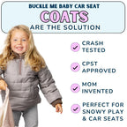 Buckle Me Baby Toastiest Car Seat Coat - Ready to Roar/Grey (24M) Buckle Me Baby
