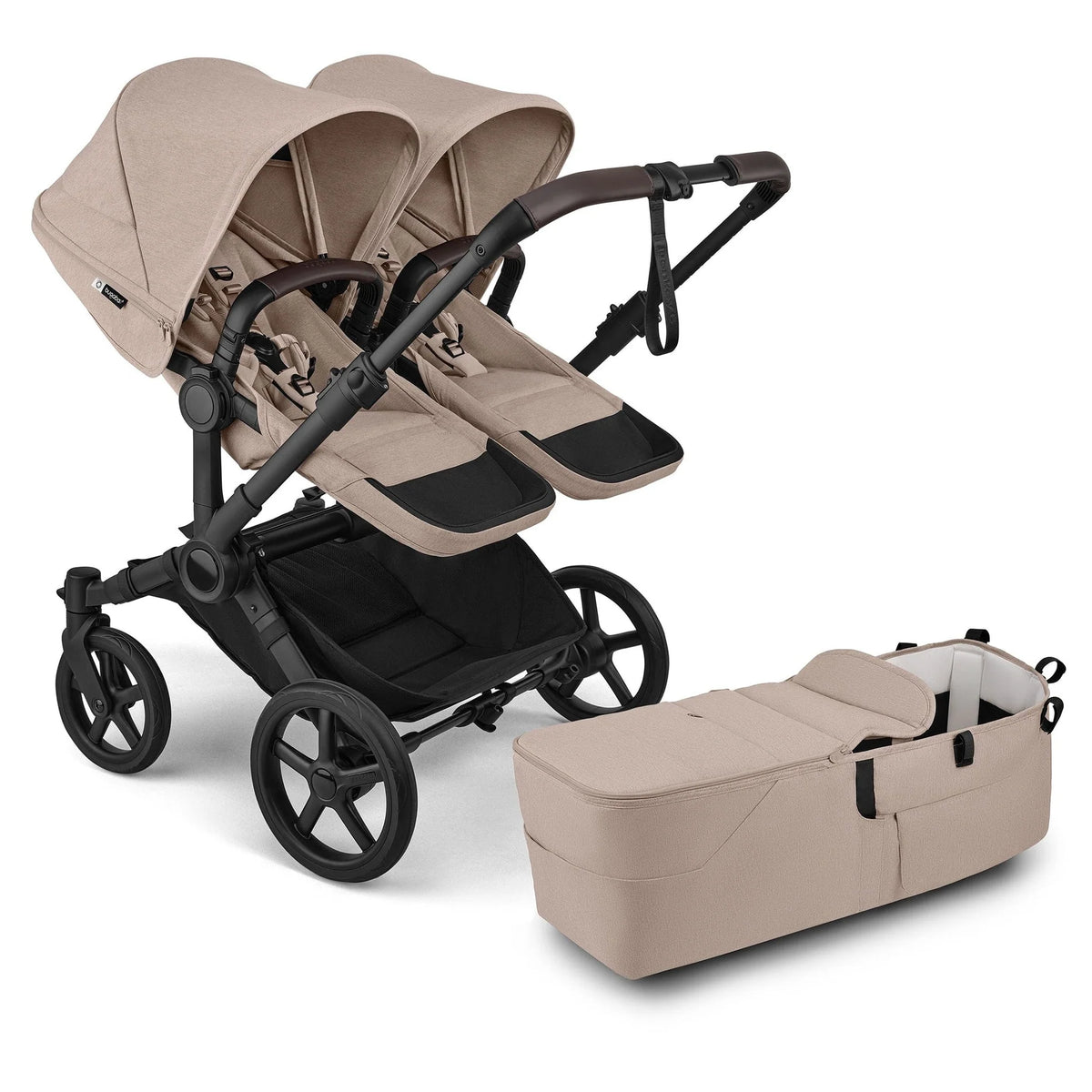 Bugaboo Donkey 6 Double Stroller - Black/Desert Taupe Melange/Desert Taupe Melange Bugaboo