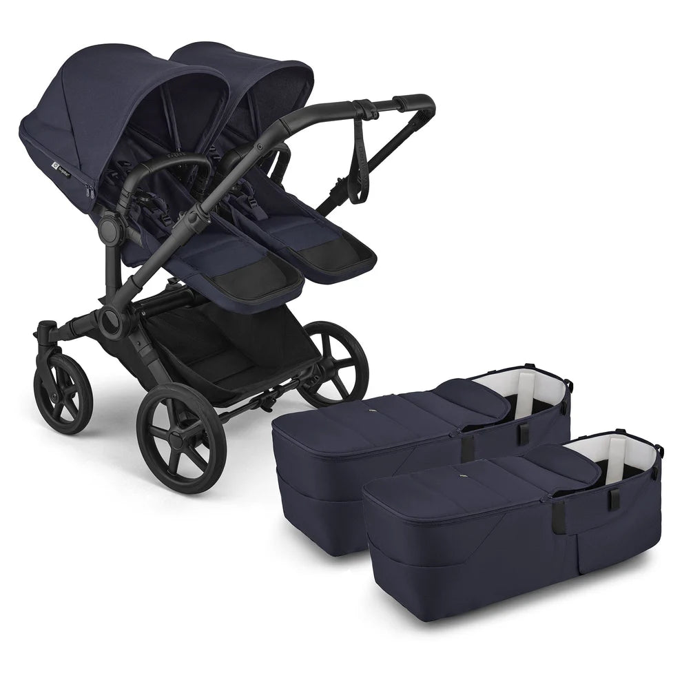 Bugaboo Donkey 6 Twin Stroller Bundle - Black/Deep Indigo/Deep Indigo Bugaboo