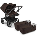 Bugaboo Donkey 6 Twin Stroller - Black/Cocoa Brown/Cocoa Brown Bugaboo