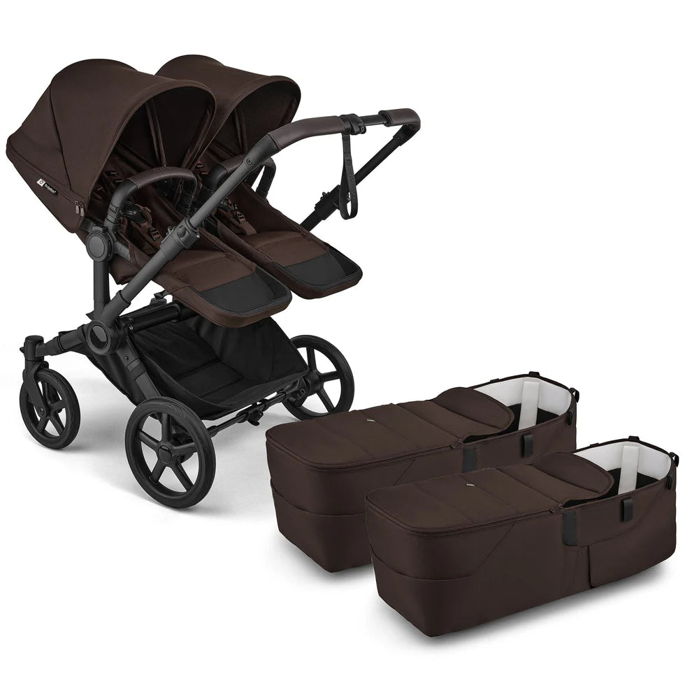 Bugaboo Donkey 6 Twin Stroller - Black/Cocoa Brown/Cocoa Brown Bugaboo