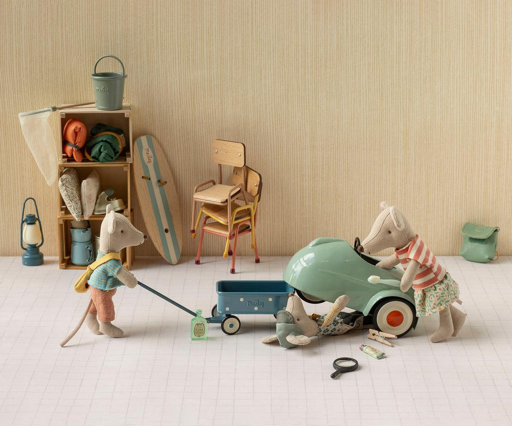 Maileg Wagon, Mouse - Blue Maileg