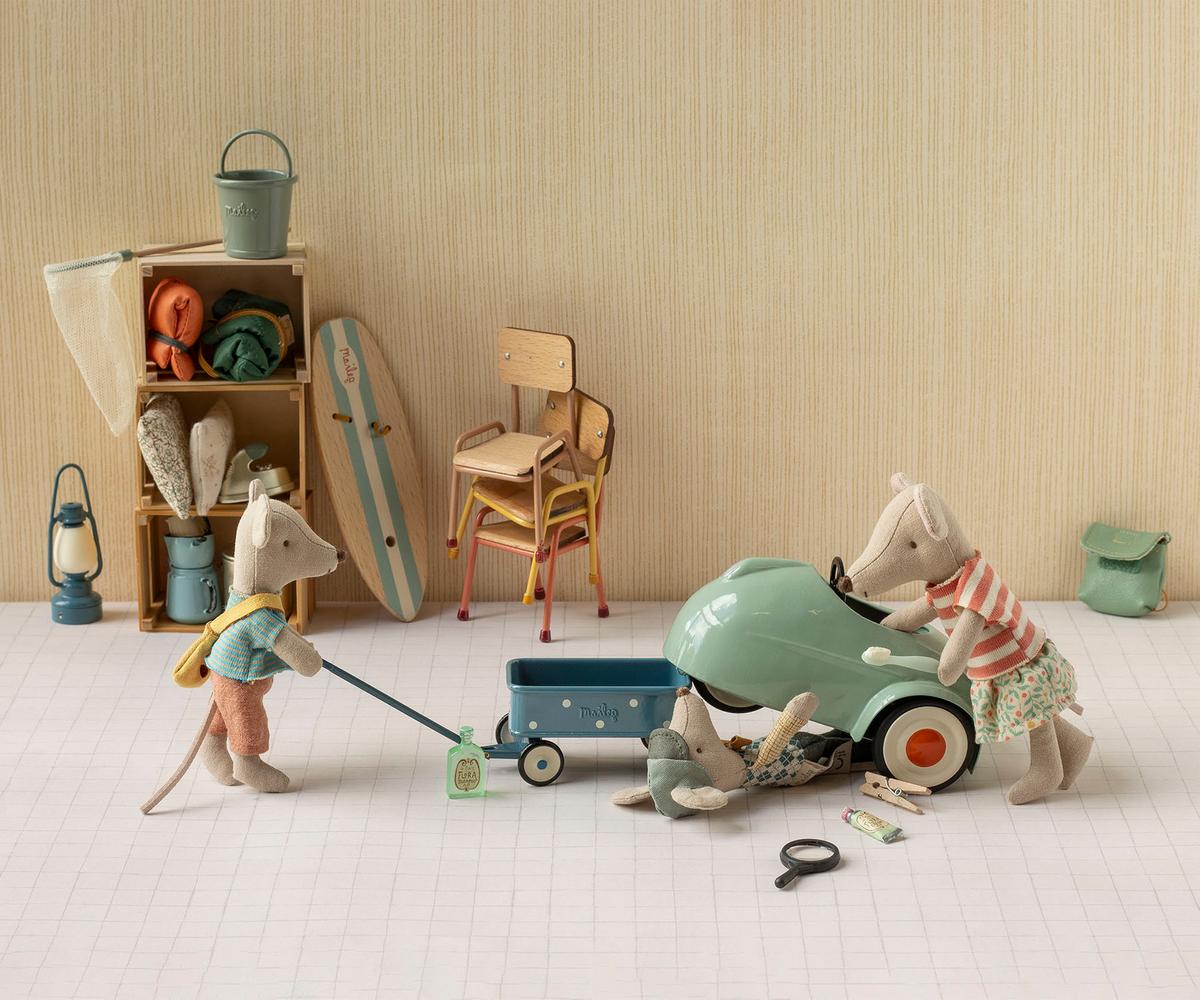 Maileg Wagon, Mouse - Blue Maileg