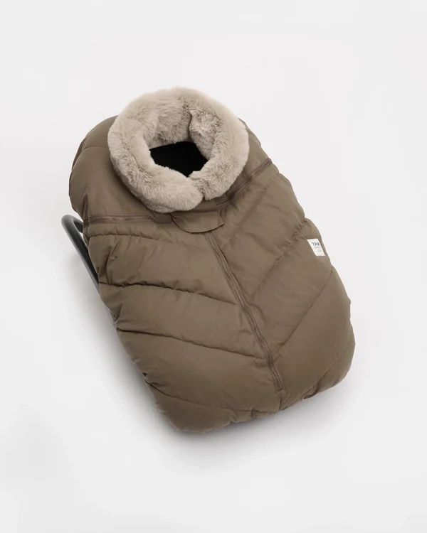 7AM Enfant Car Seat Cocoon Helsinki - Moss Brown Faux Fur (0-12M)