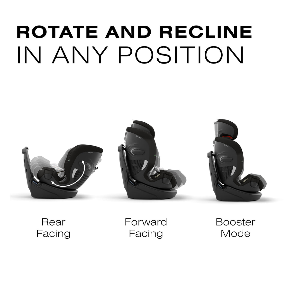 Cybex Callisto G 360° Rotating All-in-One Convertible Car Seat - Moon Black Cybex