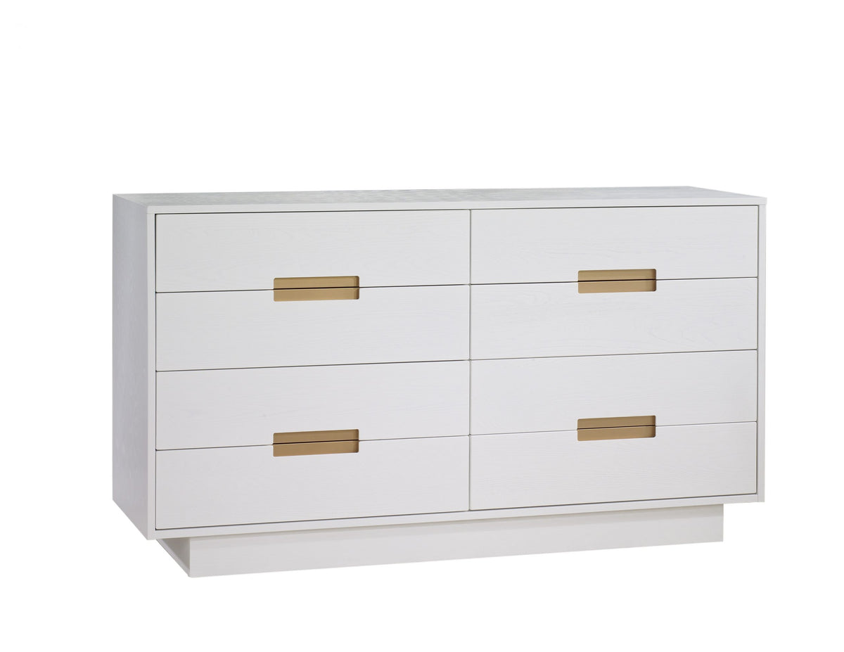 Natart Juvenile Como 8 Drawer Double Dresser 52’’ - White Natart