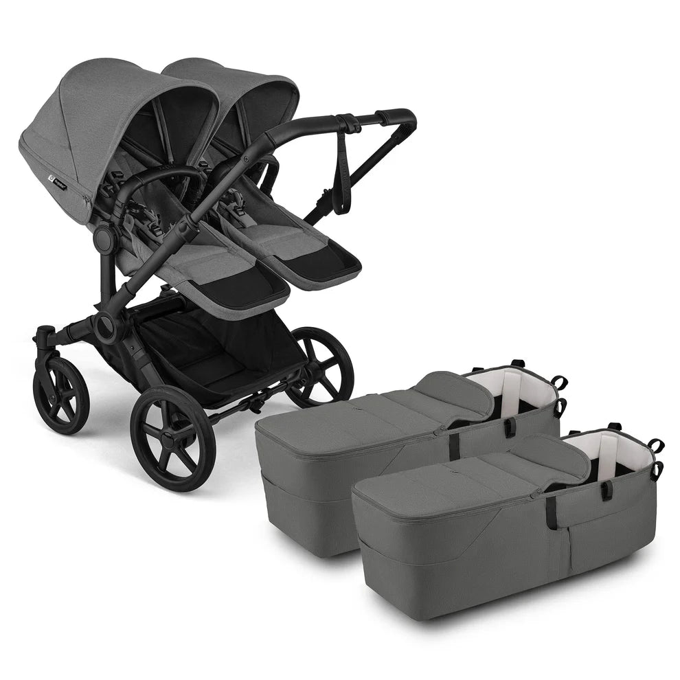 Bugaboo Donkey 6 Twin Stroller - Black/Moon Grey/Moon Grey Bugaboo