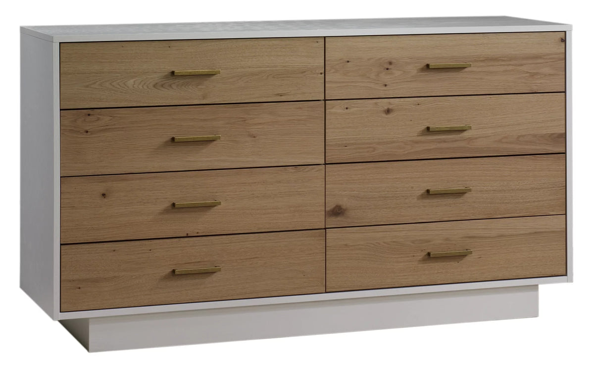 Natart Juvenile Como Naturale 52" Double Dresser - White/Rustic Oak Natart