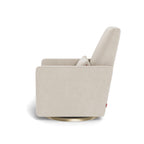 Monte Grano Glider Recliner - Dune Heathered Fabric with Gold Swivel Base Monte