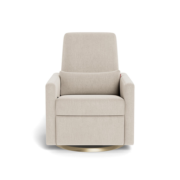 Monte Grano Glider Recliner - Dune Heathered Fabric with Gold Swivel Base Monte