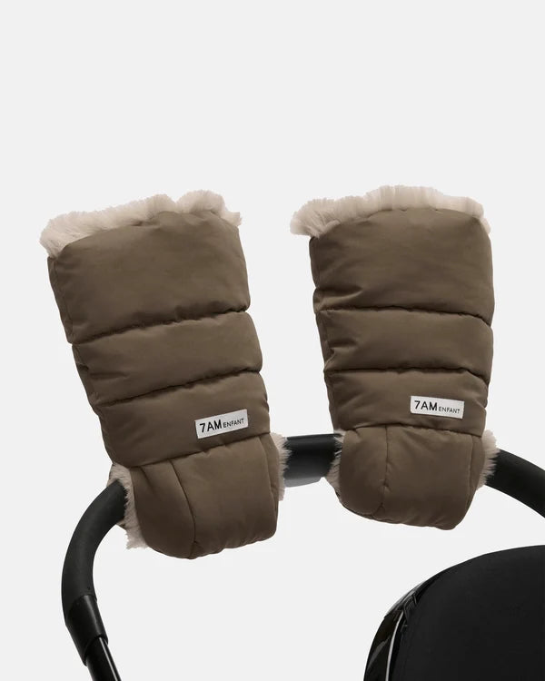 7AM Enfant Warmmuffs Helsinki -  Moss Brown Faux Fur (One Size)