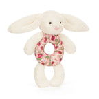 Jellycat Blossom Cream Bunny 'Berry' Ring Rattle Jellycat
