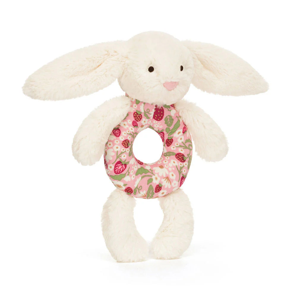 Jellycat Blossom Cream Bunny 'Berry' Ring Rattle Jellycat