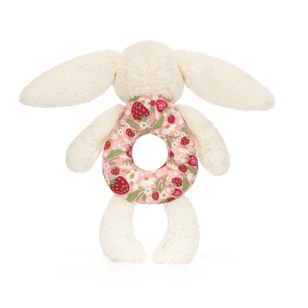Jellycat Blossom Cream Bunny 'Berry' Ring Rattle Jellycat