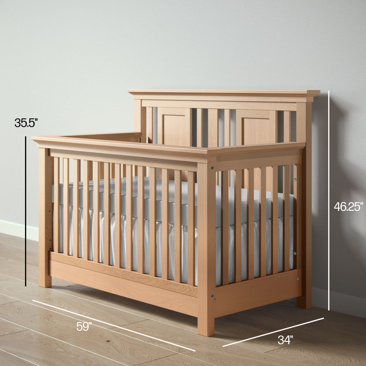 Romina Furniture Karisma Open Back Convertible Crib - Solid White Romina Furniture