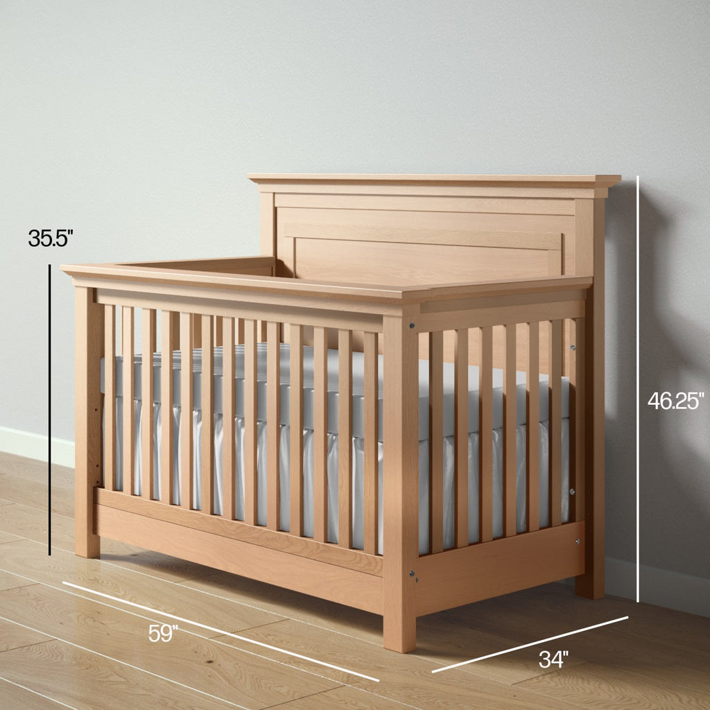 Romina Furniture Karisma Solid Back Convertible Crib - Solid White Romina Furniture