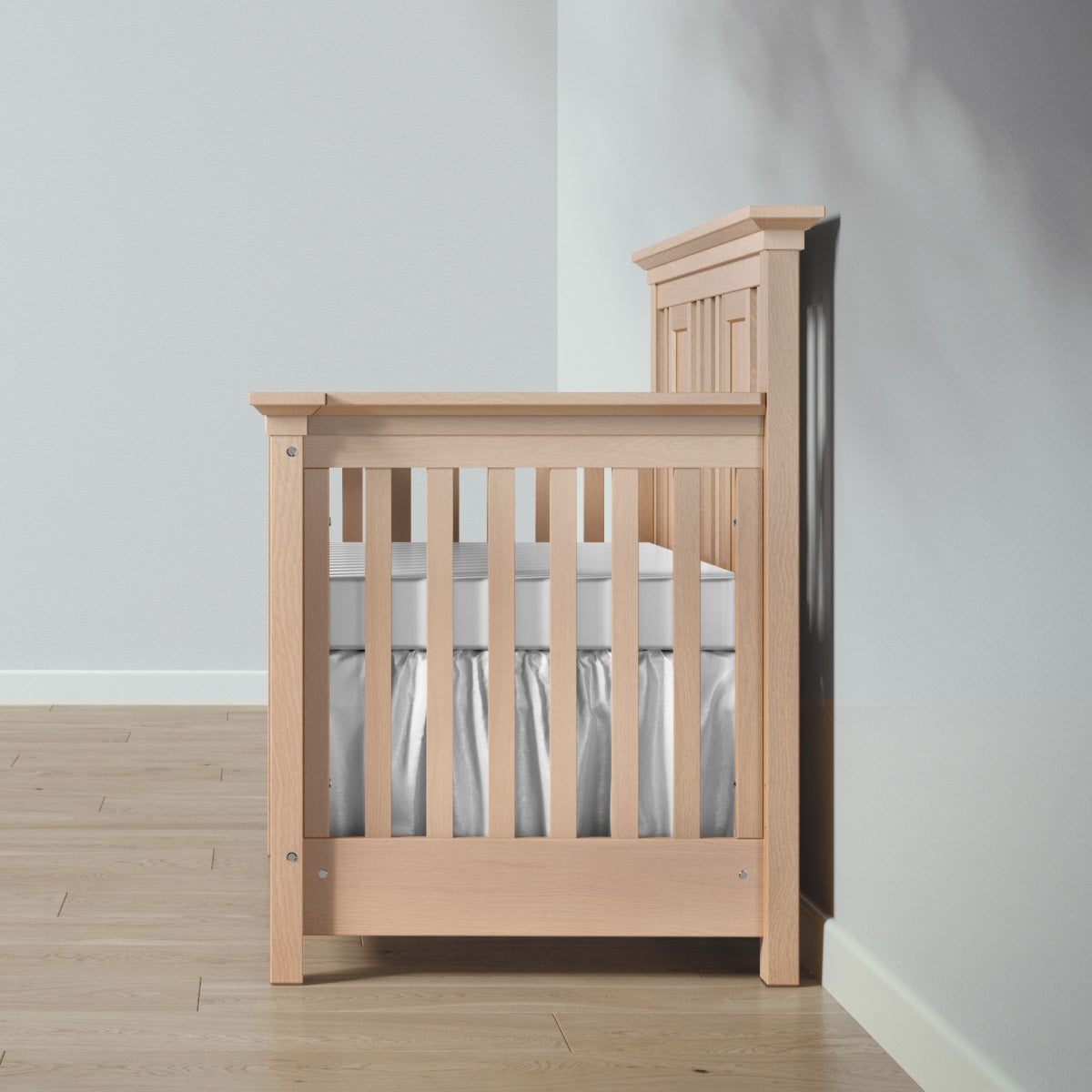 Romina Furniture Karisma Solid Back Convertible Crib - Solid White Romina Furniture