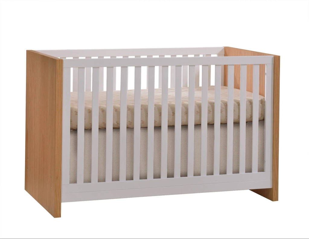 Linea Island Convertible Crib - Scandinavian Oak/White Natart