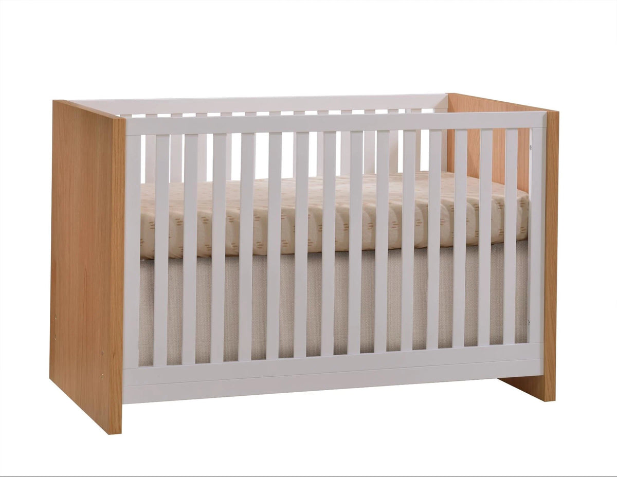 Linea Island Convertible Crib - Scandinavian Oak/White Natart