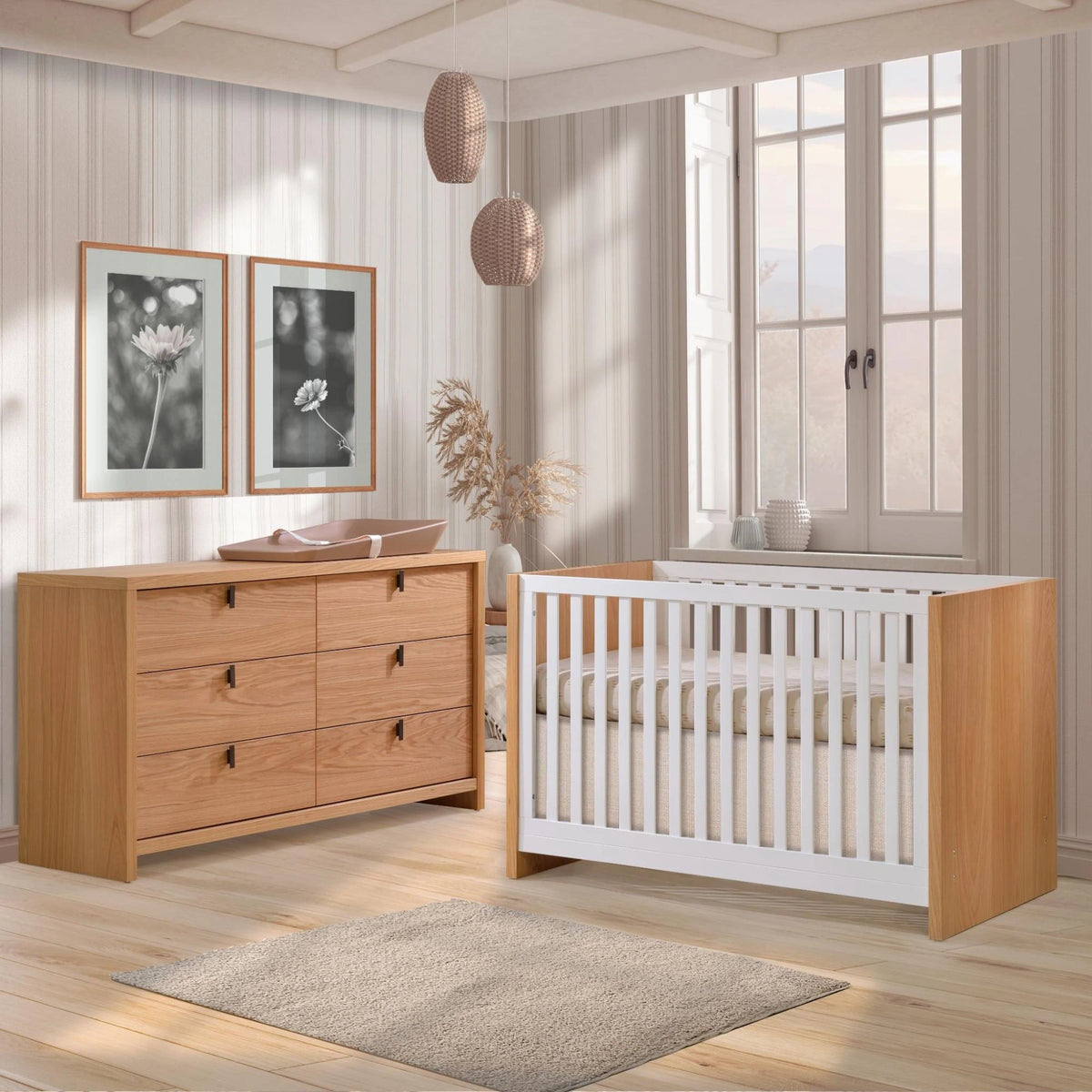 Natart Linea 62" Double Dresser - Natural Oak Natart