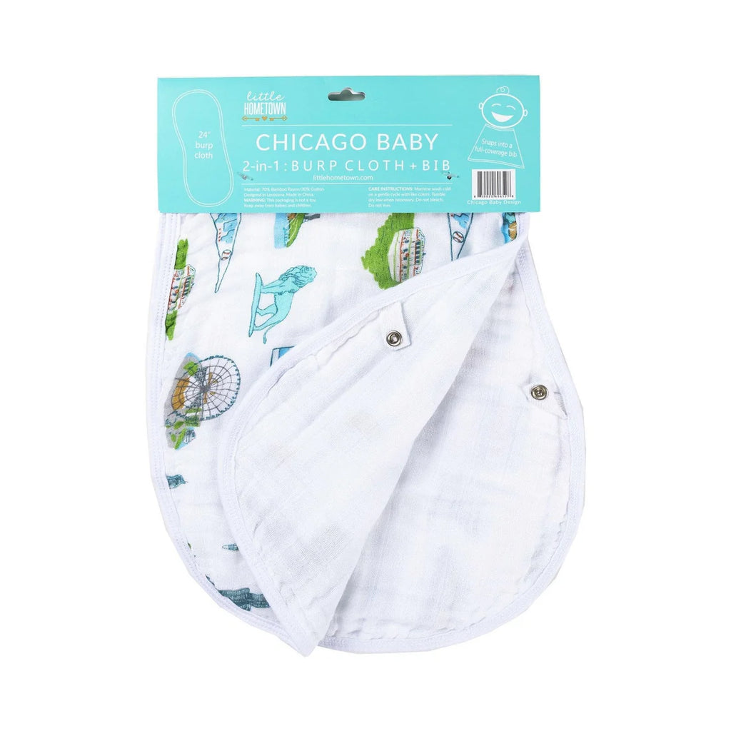 Little Hometown Baby Burp Cloth & Bib Combo: Chicago Baby Little Hometown