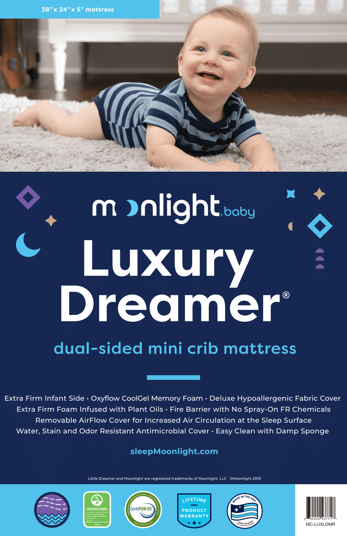Moonlight Slumber Luxury Dreamer Crib Mattress Moonlight Slumber