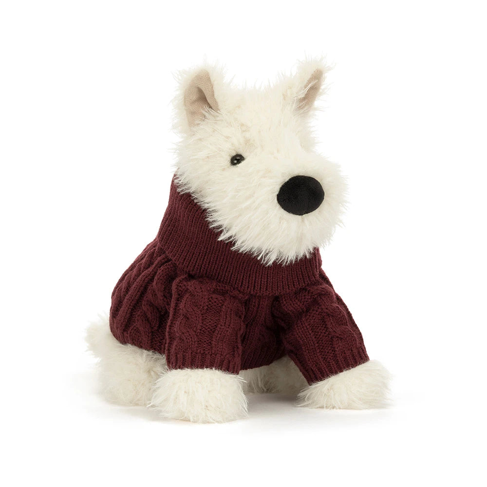 Jellycat Munro Scottie Dog 'Winter Jumper' Jellycat
