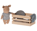 Maileg Pig in Box, Baby - Blue Maileg